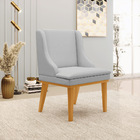 Kit 10 Cadeiras De Jantar Liz Linho Base Fixa Madeira Castanh