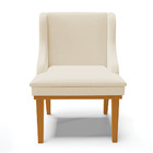 Kit 10 Cadeiras De Jantar Liz Linho Base Fixa Madeira Castanh