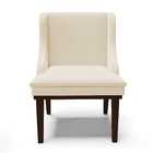 Kit 10 Cadeiras De Jantar Liz Linho Base Fixa Madeira Tabaco