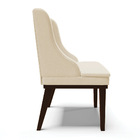 Kit 10 Cadeiras De Jantar Liz Linho Base Fixa Madeira Tabaco