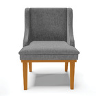 Kit 10 Cadeiras De Jantar Liz Linho Grafite A26 Base Fixa Mad