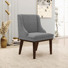 Kit 10 Cadeiras De Jantar Liz Linho Grafite A26 Base Fixa Mad