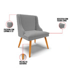 Kit 10 Cadeiras De Jantar Liz Linho Grafite A26 Pés Palito Ca