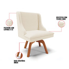 Kit 10 Cadeiras De Jantar Liz Linho Palha A32 Base Giratória