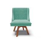 Kit 10 Cadeiras De Jantar Liz Suede Azul Turquesa Base Girató