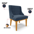 Kit 10 Cadeiras De Jantar Liz Suede Base Fixa Madeira Castanh