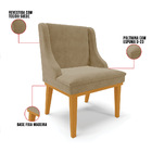 Kit 10 Cadeiras De Jantar Liz Suede Base Fixa Madeira Castanh