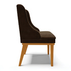 Kit 10 Cadeiras De Jantar Liz Suede Base Fixa Madeira Castanh