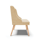 Kit 10 Cadeiras De Jantar Liz Suede Bege Pés Palito Natural