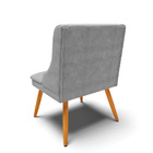 Kit 10 Cadeiras De Jantar Liz Suede Cinza Pés Palito Castanho