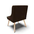 Kit 10 Cadeiras De Jantar Liz Suede Marrom Pés Palito Natural