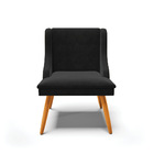 Kit 10 Cadeiras De Jantar Liz Suede Preto Pés Palito Castanho