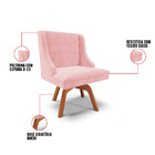 Kit 10 Cadeiras De Jantar Liz Suede Rosa Bebê Base Madeira Mm