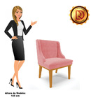 Kit 10 Cadeiras De Jantar Liz Suede Rosê Base Fixa Madeira Ca