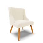 Kit 10 Cadeiras De Jantar Liz Veludo Bege Pés Palito Castanho