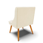 Kit 10 Cadeiras De Jantar Liz Veludo Bege Pés Palito Castanho