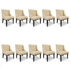 Kit 10 Cadeiras De Jantar Liz Veludo Luxo Off White A129 Base