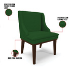 Kit 10 Cadeiras De Jantar Liz Veludo Luxo Verde A136 Base Fix