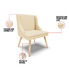 Kit 10 Cadeiras De Jantar Liz Veludo Off White A129 Pés Palit
