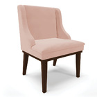 Kit 10 Cadeiras De Jantar Liz Veludo Rosê Base Fixa Madeira P