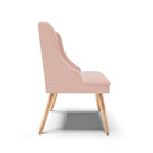 Kit 10 Cadeiras De Jantar Liz Veludo Rosê Pés Palito Natural