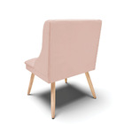 Kit 10 Cadeiras De Jantar Liz Veludo Rosê Pés Palito Natural