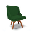 Kit 10 Cadeiras De Jantar Liz Veludo Verde A136 Base Giratóri