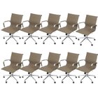 Kit 10 Cadeiras Escritório Diretor Esteirinha Rodízio Relax C