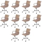 Kit 10 Cadeiras Escritório Diretor Esteirinha Rodízio Relax C