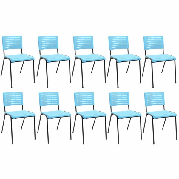 Kit 10 Cadeiras Escritório Fixa Hotel Auditório Niala Nr17 Az