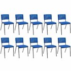 Kit 10 Cadeiras Escritório Fixa Hotel Auditório Niala Nr17 Az