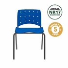 Kit 10 Cadeiras Escritório Iso Ergoplax Slim Fixa Azul