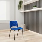 Kit 10 Cadeiras Escritório Iso Ergoplax Slim Fixa Azul