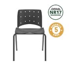 Kit 10 Cadeiras Escritório Iso Ergoplax Slim Fixa Preto