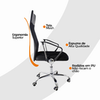 Kit 10 Cadeiras Escritório Nagano Tela Mesh Giratória Preto