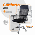 Kit 10 Cadeiras Escritório Nagano Tela Mesh Giratória Preto