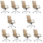 Kit 10 Cadeiras Escritório Presidente Esteirinha Corino Manha