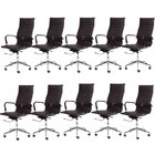 Kit 10 Cadeiras Escritório Presidente Esteirinha Rodízio Rela