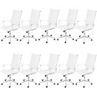 Kit 10 Cadeiras Escritório Presidente Esteirinha Rodízio Rela