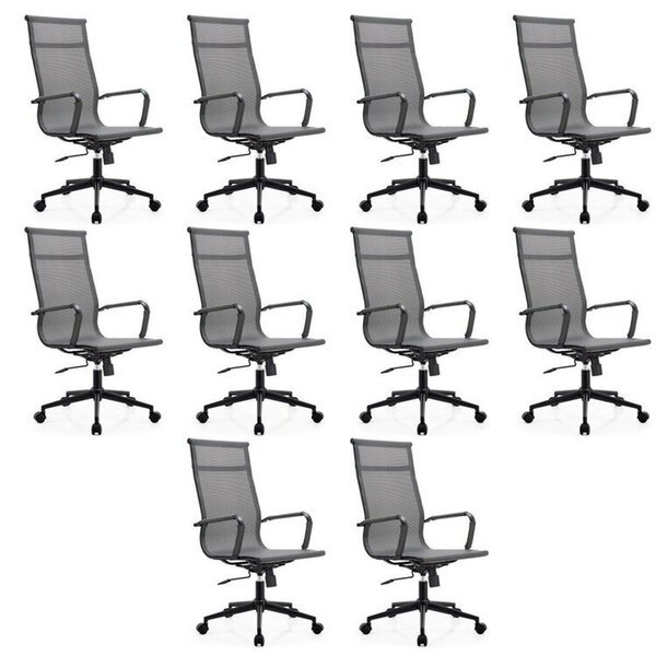 Kit 10 Cadeiras Escritorio Presidente Esteirinha Tela Mesh 33