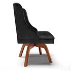 Kit 10 Cadeiras Estofadas Base Giratória De Madeira Lia Sinté