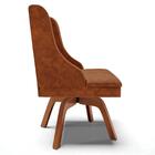 Kit 10 Cadeiras Estofadas Base Giratória De Madeira Lia Sinté