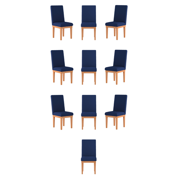 Kit 10 Cadeiras Estofadas Reforçadas - Balaqui Decor Azul Mar