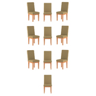 Kit 10 Cadeiras Estofadas Reforçadas - Balaqui Decor Capuccino