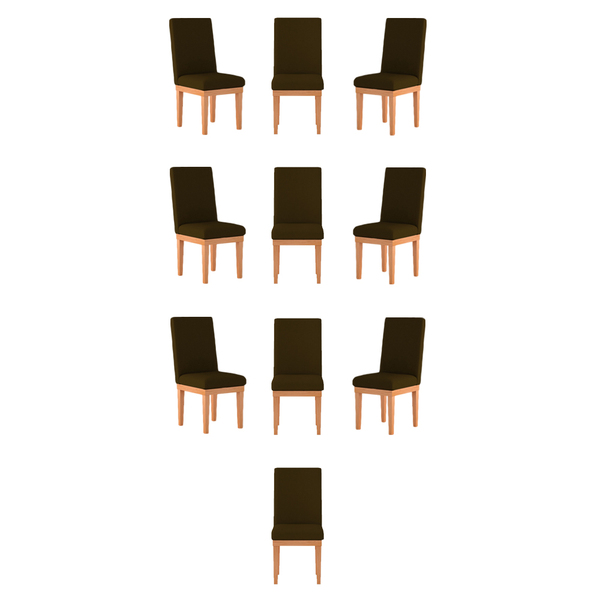 Kit 10 Cadeiras Estofadas Reforçadas Decorativa Para Mesa Mar