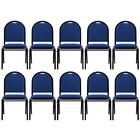 Kit 10 Cadeiras Hoteleiras Auditório Empilhável Linho M23 Azu