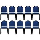 Kit 10 Cadeiras Hoteleiras Auditório Empilhável Linho Z33 Azu