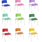 Kit 10 Cadeiras Infantil Iso, Escola, Base Branco- Variados