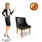 Kit 10 Cadeiras Liz Corano Preto Base Fixa Madeira Castanho D