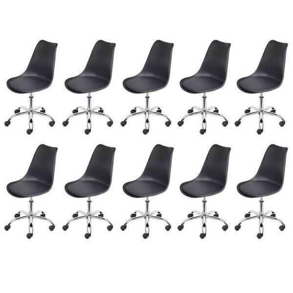 Kit 10 Cadeiras Para Escritório Decorativa Giratória Joly 110